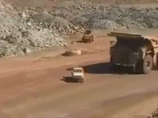 here's what happens if a mining truck runs over a passenger car.